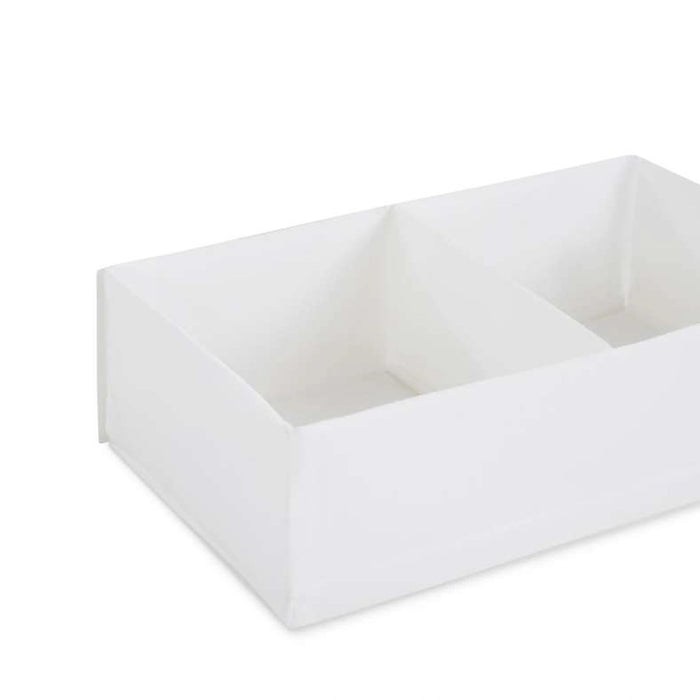 Ease 2-Compartment Foldable Storage Box 20X34X10cm - White Pan Home