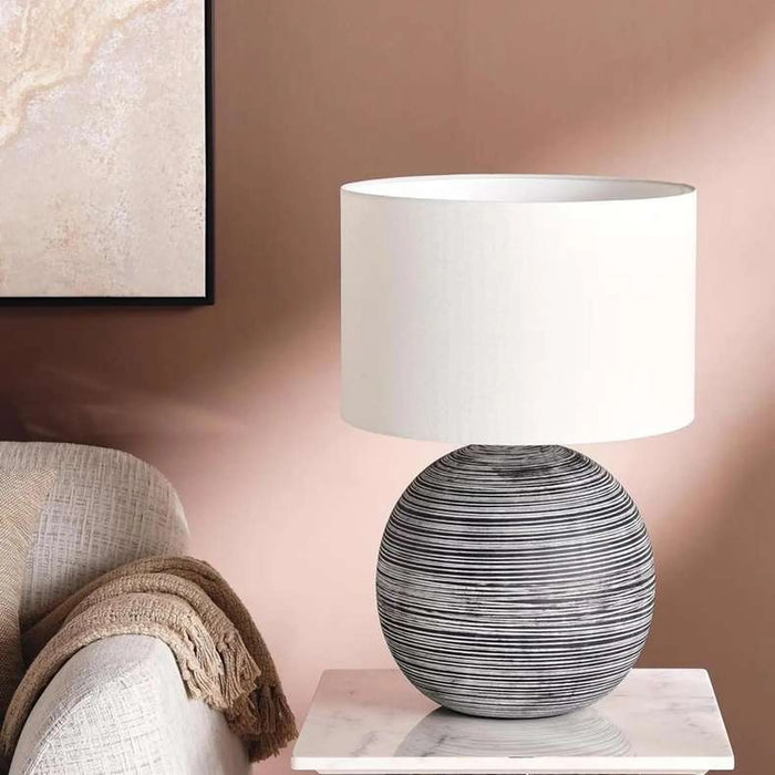 Eason E27 Ceramic Table Lamp 43X62Cm - White/Black