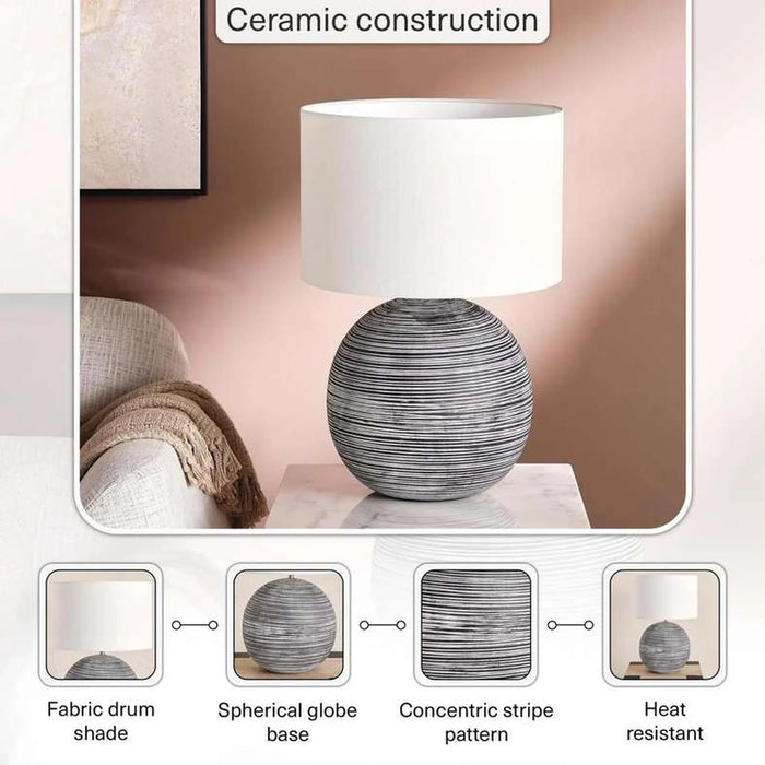 Eason E27 Ceramic Table Lamp 43X62Cm - White/Black