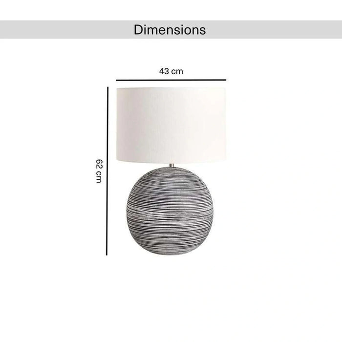 Eason E27 Ceramic Table Lamp 43X62Cm - White/Black