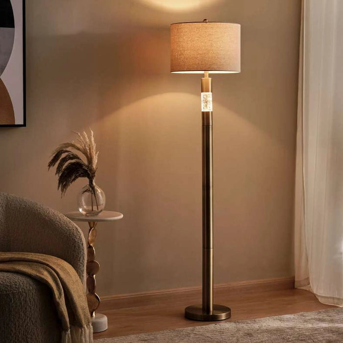 Easson E27 Floor Lamp With Rotary Switch On/Off Dia 38X160Cm - Brass Pan Home