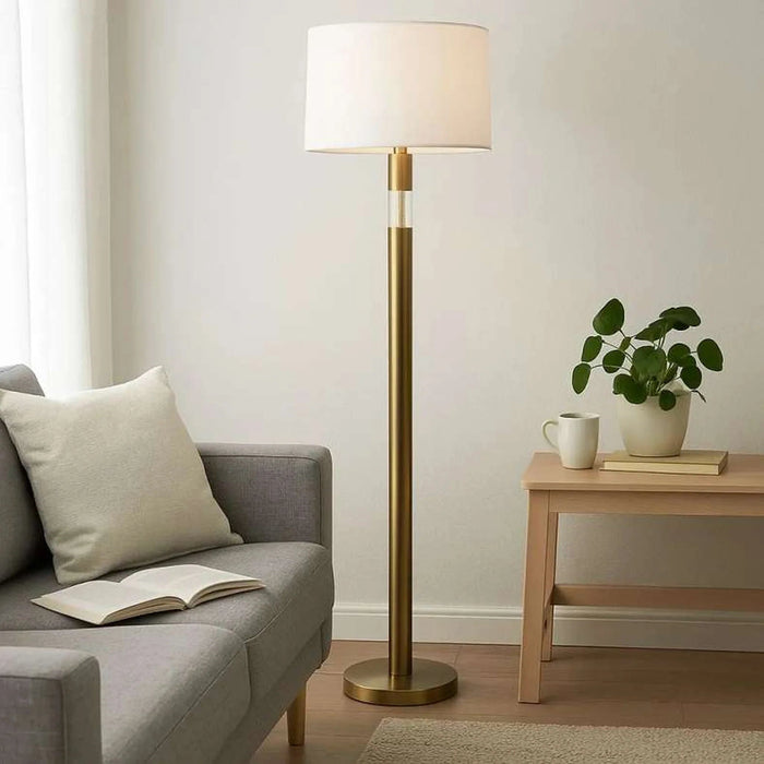 Easson E27 Floor Lamp With Rotary Switch On/Off Dia 38X160Cm - Brass Pan Home