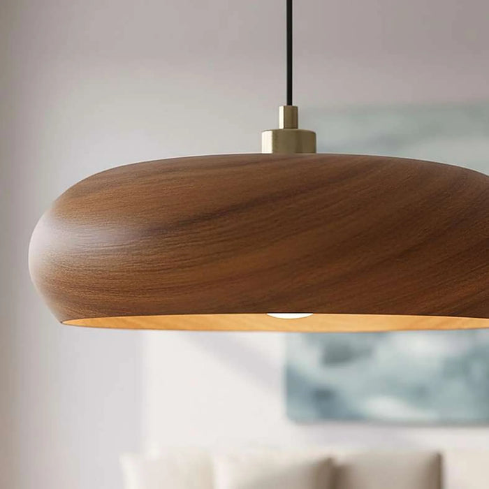 Easton E14 Acacia Wooden Mushroom Pendant Lamp 30.5X113.5Cm - Brown