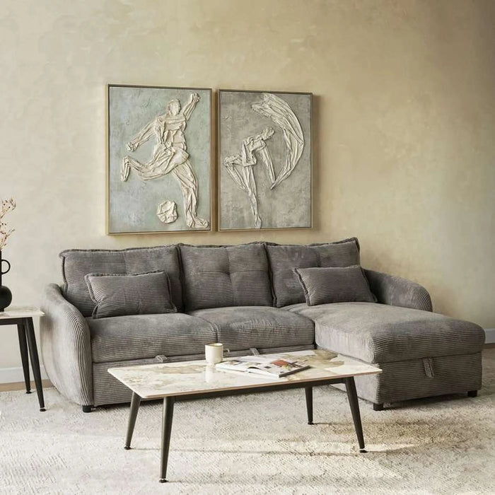 Echo Ret Corner Sofa Bed - Grey