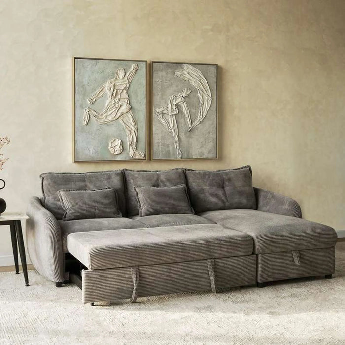 Echo Ret Corner Sofa Bed - Grey