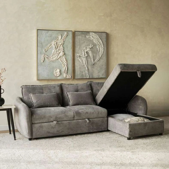 Echo Ret Corner Sofa Bed - Grey
