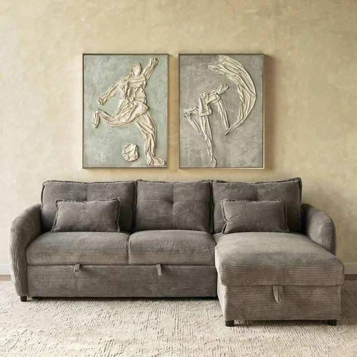 Echo Ret Corner Sofa Bed - Grey