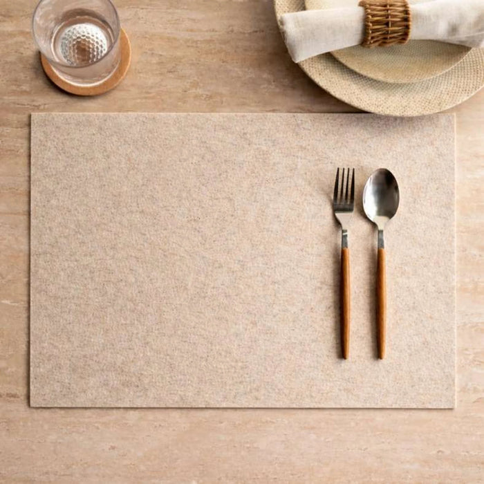 Eco 4 Piece Rectangle Placemat Set 33X45Cm- Beige