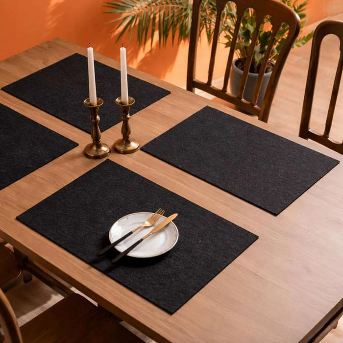 Eco 4 Piece Rectangle Placemat Set 33X45Cm- Black