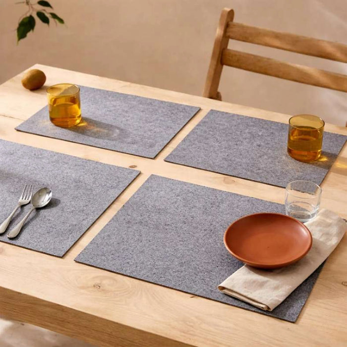Eco 4 Piece Rectangle Placemat Set 33X45Cm- Grey