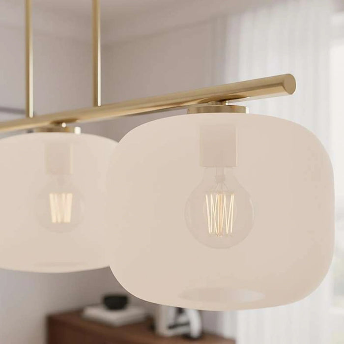 Ecomax 3-Light E27 Glass Pendant Lamp 128X34X183Cm - Gold