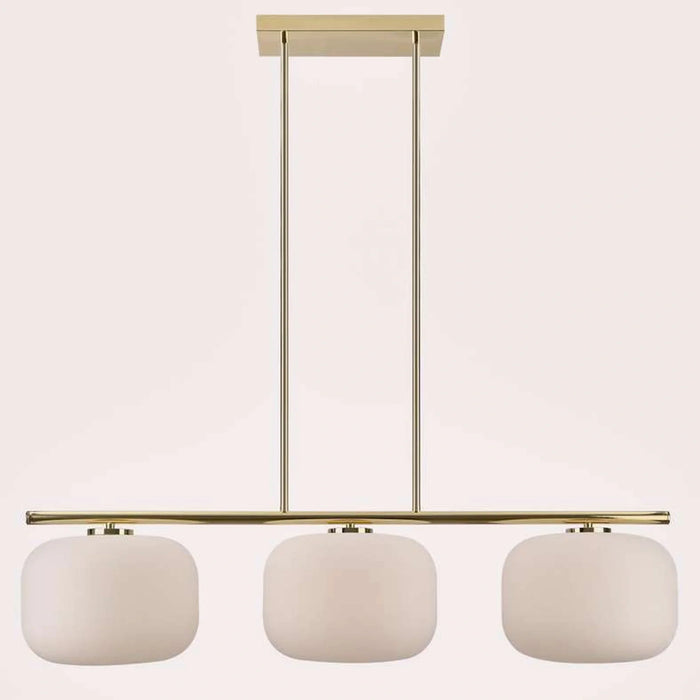 Ecomax 3-Light E27 Glass Pendant Lamp 128X34X183Cm - Gold