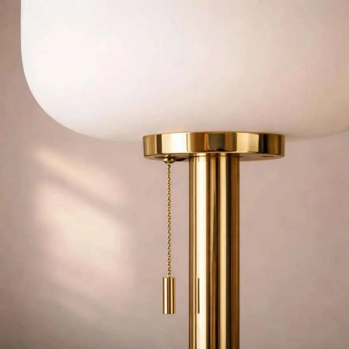 Ecomax E27 Glass Table Lamp With Pull Switch 34X59Cm - Gold