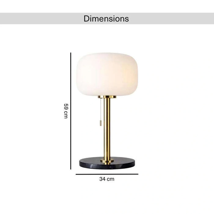 Ecomax E27 Glass Table Lamp With Pull Switch 34X59Cm - Gold