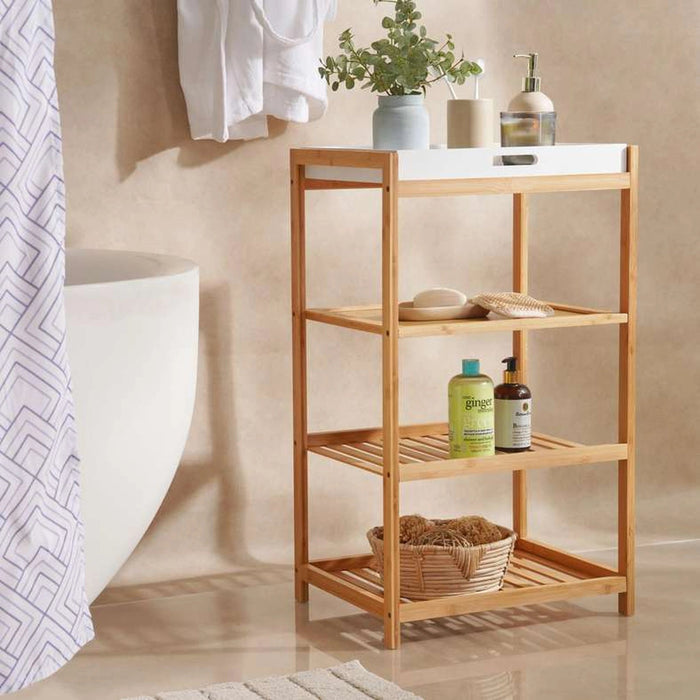 Ecovibe Bamboo Bath Rack 44X35X75cm - Natural Pan Home