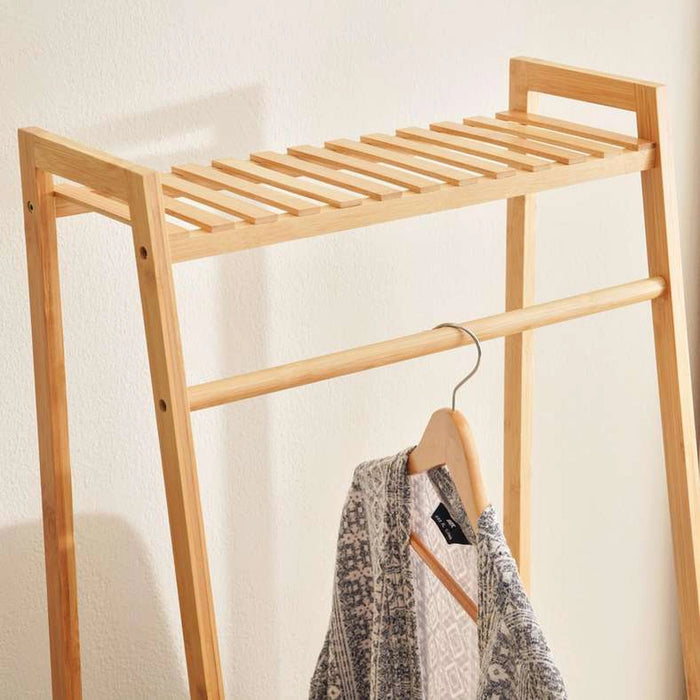 Ecovibe Bamboo Cloth Rack 50X18-42X140cm - Natural Pan Home