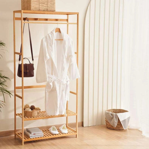 Ecovibe Bamboo Cloth Rack 80X34X172Cm - Natural Pan Home