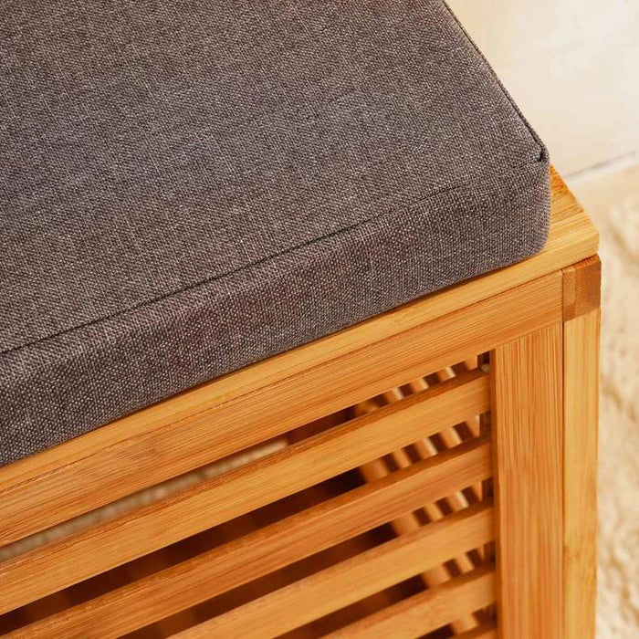 Ecovibe Bamboo Bathroom Storage Bench - Natural Pan Home