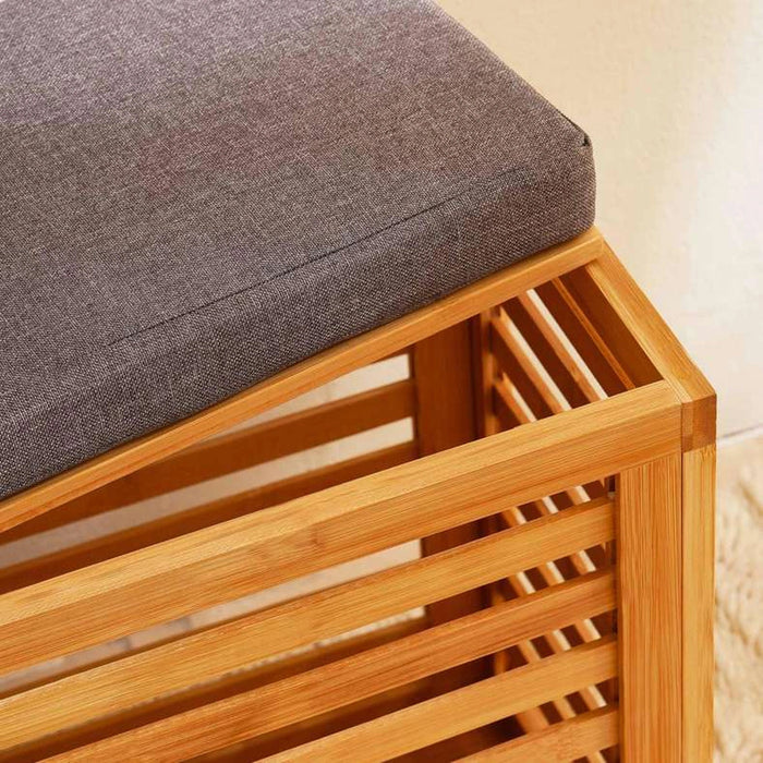 Ecovibe Bamboo Bathroom Storage Bench - Natural Pan Home