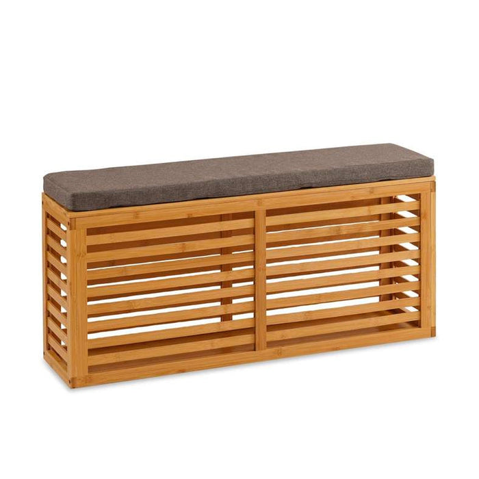 Ecovibe Bamboo Bathroom Storage Bench - Natural Pan Home