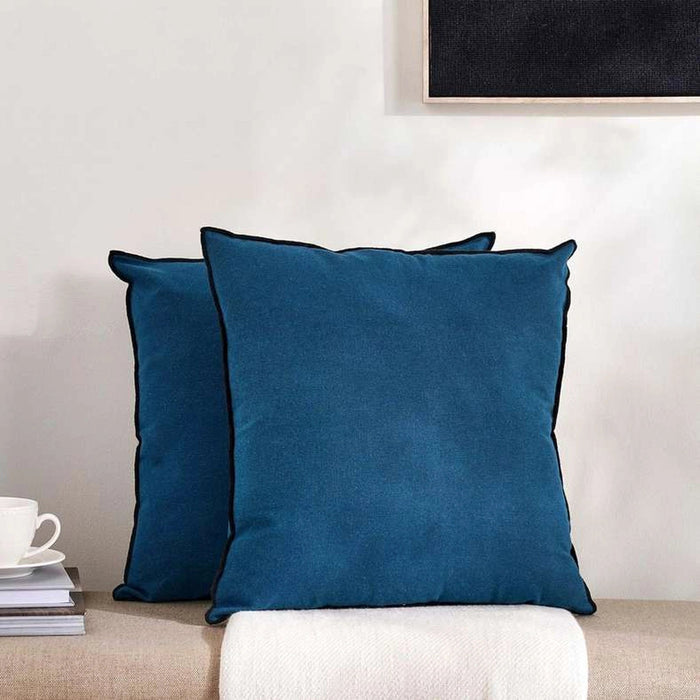 Ecowell 2-Piece Cushion Cover - Peacock Blue Pan Home