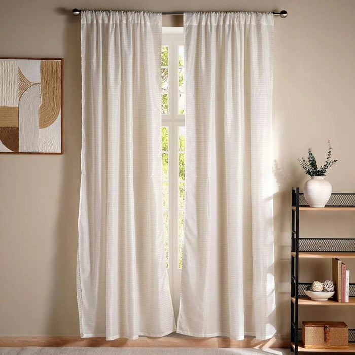 Ectorius 2 Piece Sheer Curtain Set 135X300Cm - Beige Pan Home