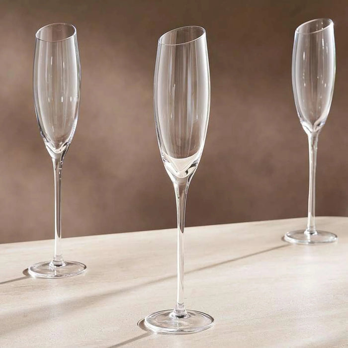 Eddi Slope Rim 4-Piece Flute Glass Set 177Ml -Clear
