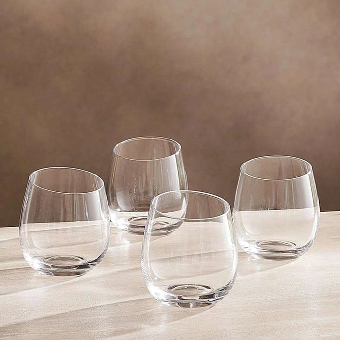 Eddi Slope Rim 4-Piece Tumbler Glass Set 390Ml -Clear
