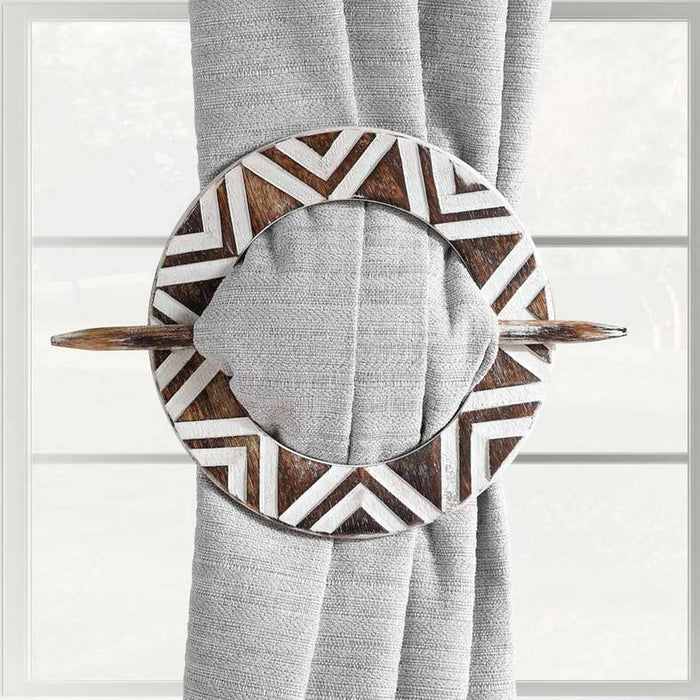 Eden Round Wooden Tie Back-17Cm- Natural