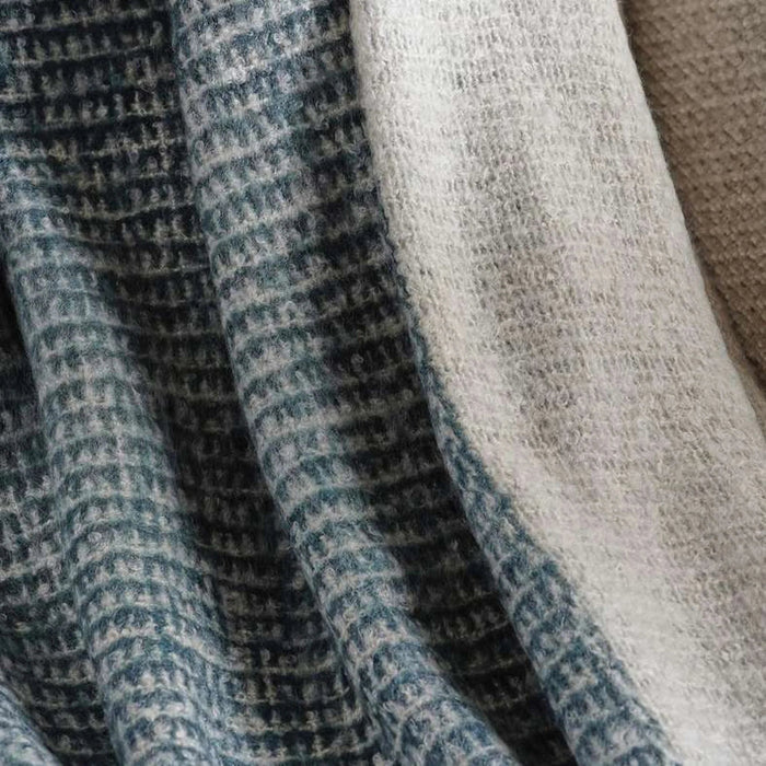 Eden Textured Woven Acrylic Throw With Fringes-130X170- Grey Pan Home