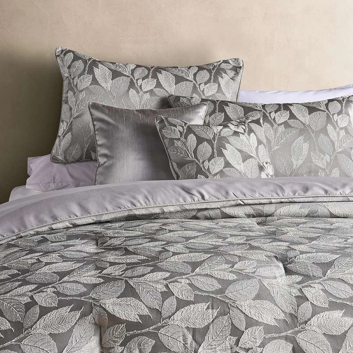 Edessa 5-Piece Jacquard King Comforter Set 240X260Cm - Grey