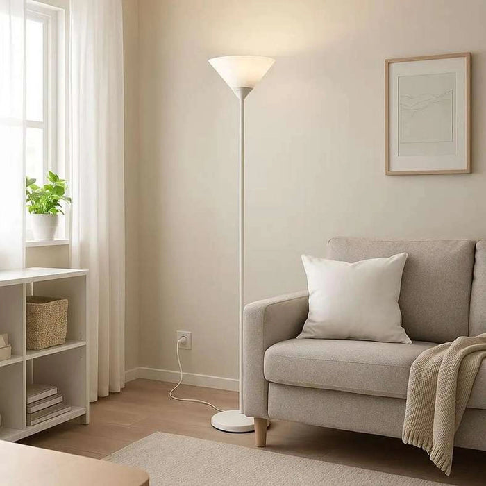 Edina E27 Floor Lamp 175Cm - White Pan Home