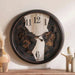 Edinburgh Wall Clock With Moving Gear Dia 76Cm - Antique Brown Pan Home