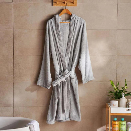 Edsel Bathrobe Light Grey - M/L - Light Grey Pan Home