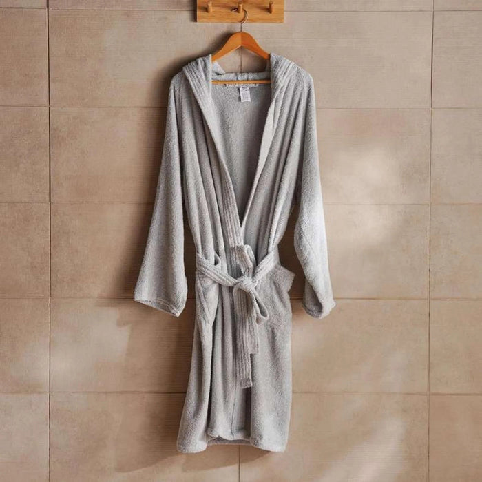 Edsel Bathrobe Light Grey - M/L - Light Grey Pan Home