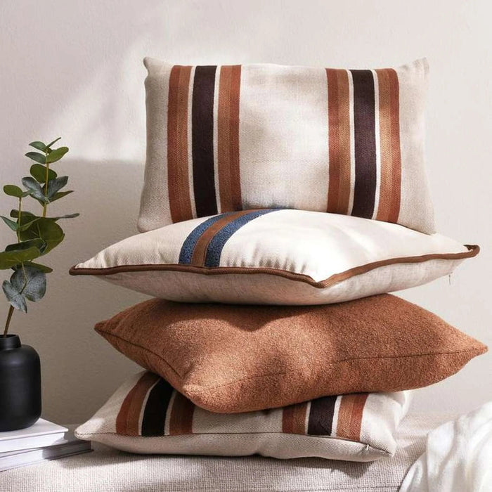 Edward Centrestripe Filled Cushion 50X50Cm - Rust Pan Home