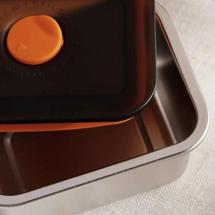 Edzel Stainless Steel Rectangular Lunch Box 400Ml -Chrome