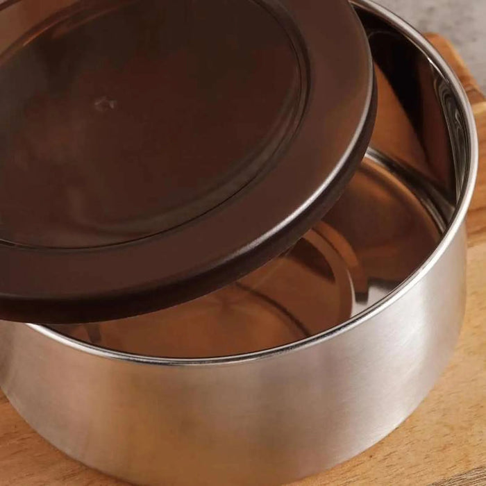 Edzel Stainless Steel Round Lunch Box 550Ml -Chrome