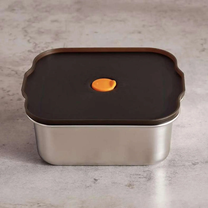 Edzel Stainless Steel Square Lunch Box 1.3L -Chrome