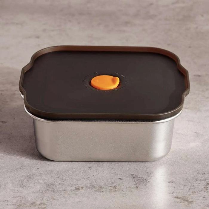 Edzel Stainless Steel Square Lunch Box 700Ml -Chrome