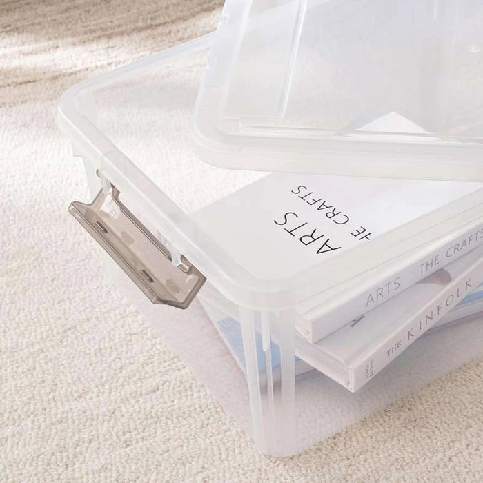 Egale Stackable Storage Box With Latching Lid 16L 40.5X29.5X18.5Cm -Clear Pan Home