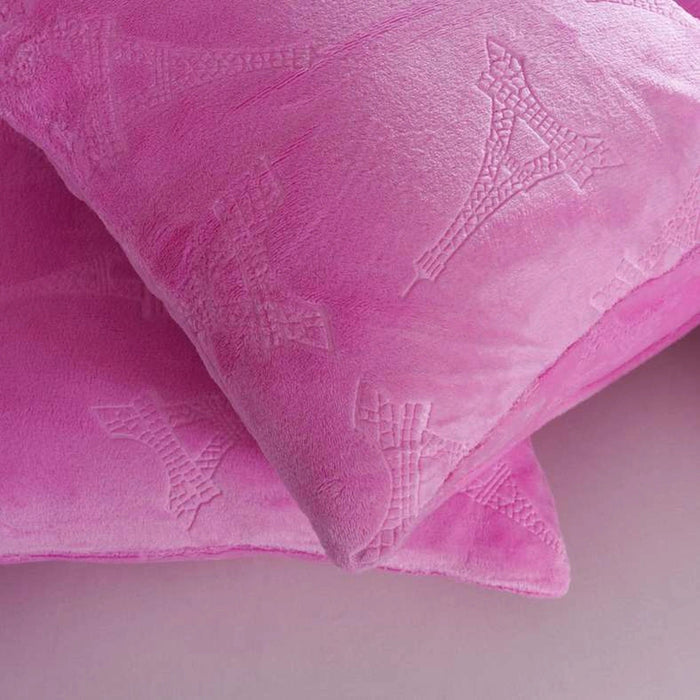 Eiffel Tower 3-Piece Toddler Comforter Set With Toy110X125cm - Pink Pan Home