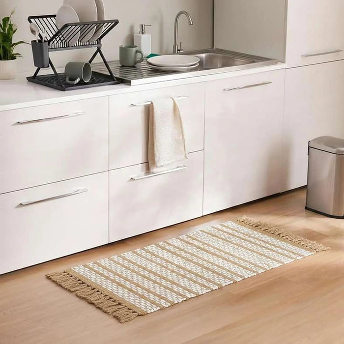 Eileen Recycle Dhurrie With Fringe 60X90Cm - Beige Pan Home