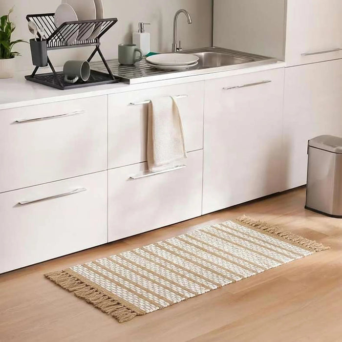 Eileen Recycle Dhurrie With Fringe 60X90Cm - Beige Pan Home