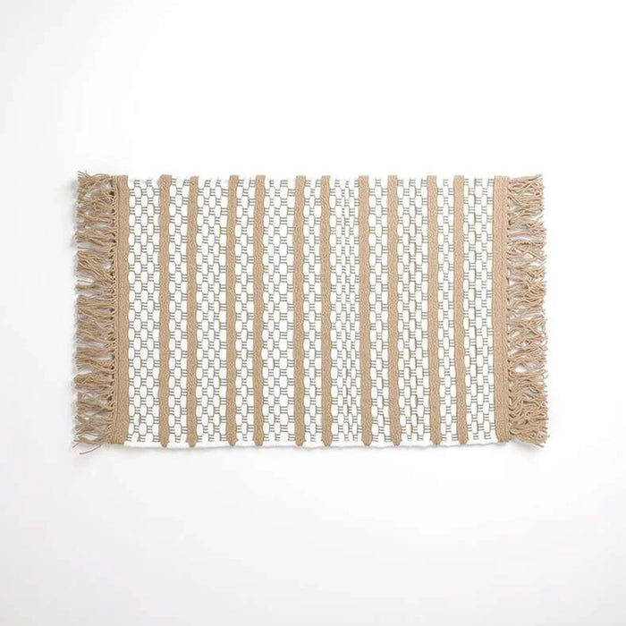 Eileen Recycle Dhurrie With Fringe 60X90Cm - Beige Pan Home