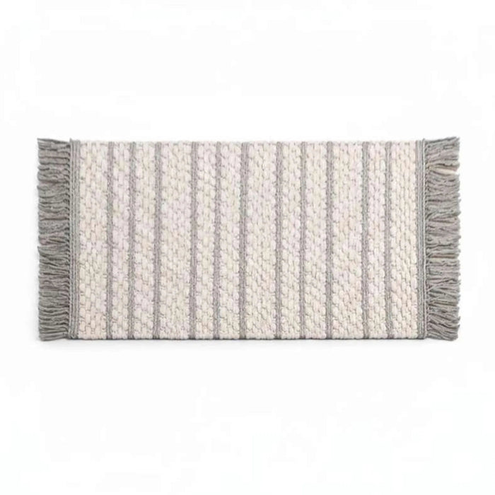 Eileen Recycle Dhurrie With Fringe 60X90Cm - Grey Pan Home