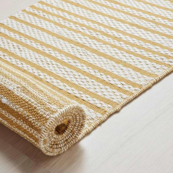 Eileen Recycle Dhurrie With Fringe 60X90Cm - Mustard Pan Home