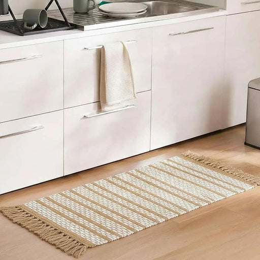 Eileen Recycle Dhurrie With Fringe 90X150Cm - Beige Pan Home