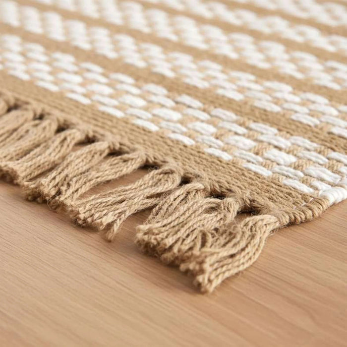 Eileen Recycle Dhurrie With Fringe 90X150Cm - Beige Pan Home