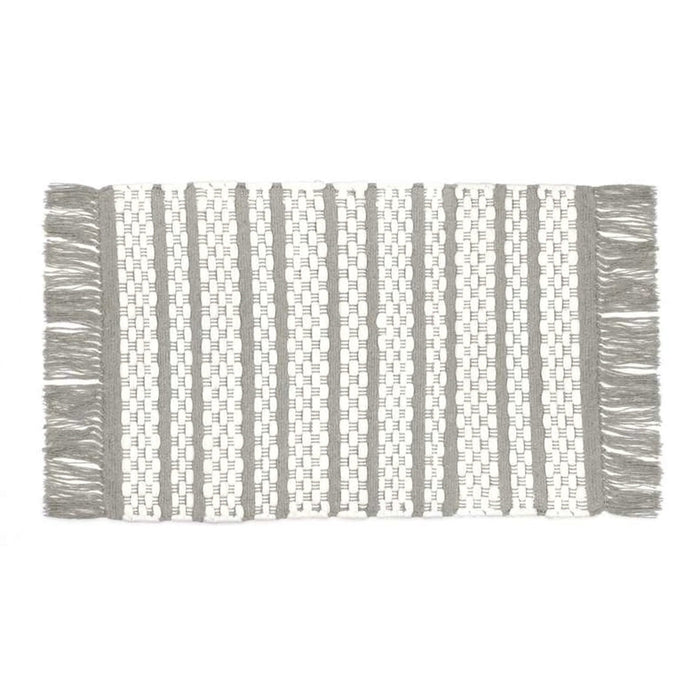 Eileen Recycle Dhurrie With Fringe 90X150Cm - Grey Pan Home